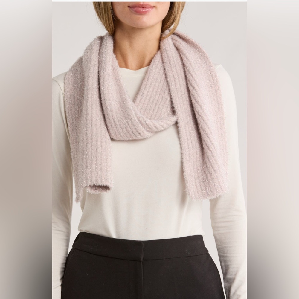 Kate Spade Tinsel Knit Scarf in English Rose